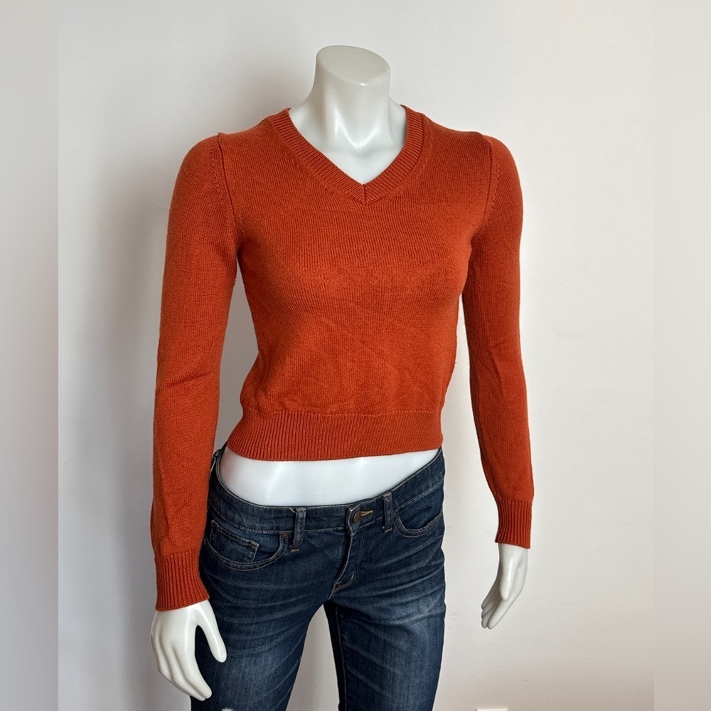 WILFRED FREE (Aritzia) Palomino Sweater, Merino Wool. Copper Red. Small fits XS - Picture 4 of 10